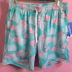 Tipsy Elves Flamingo Swim Trunks Mens M NWT Tropical Beach Pool